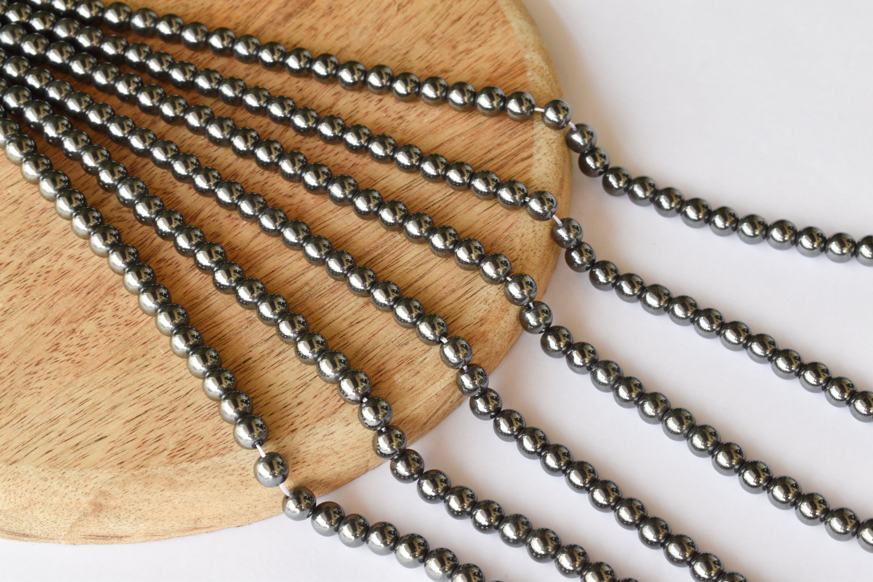 Hematite Beads, Natural Round Crystal Beads.  DestGlow