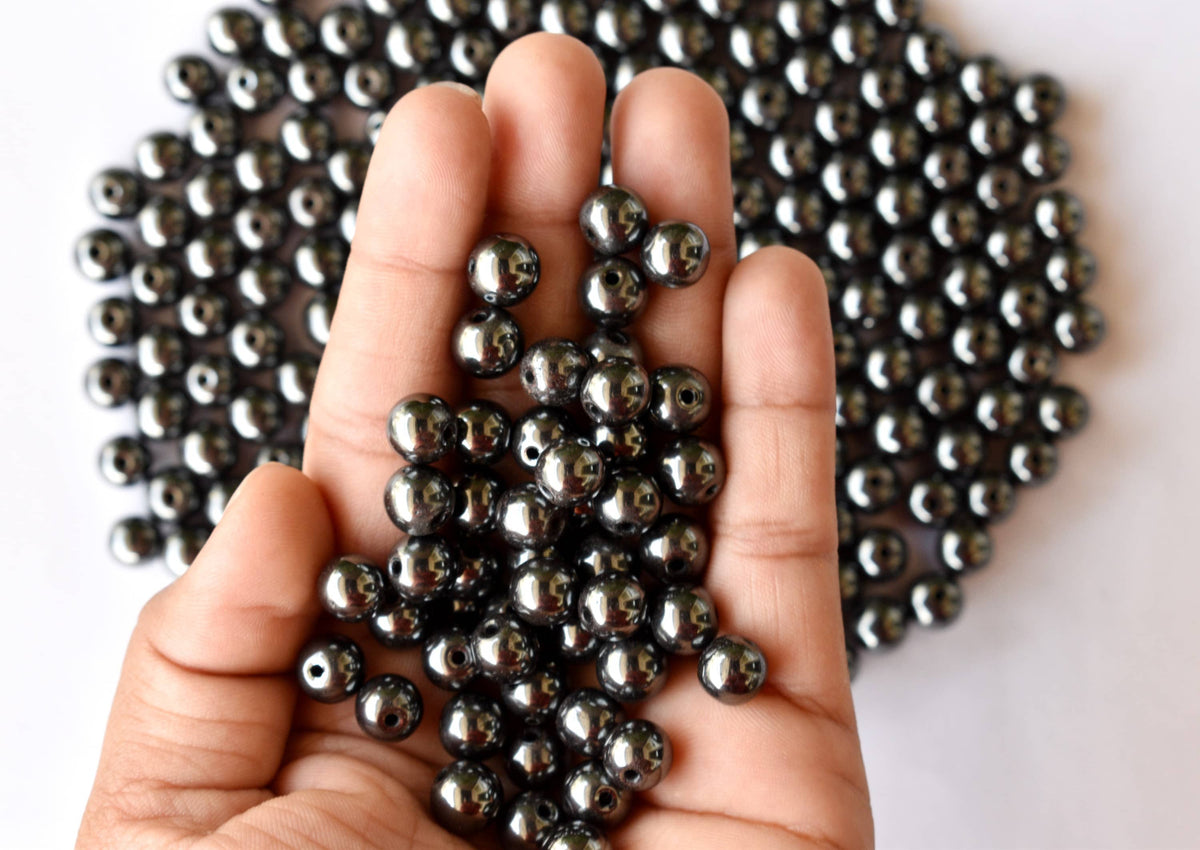 Hematite Beads, Natural Round Crystal Beads.  DestGlow