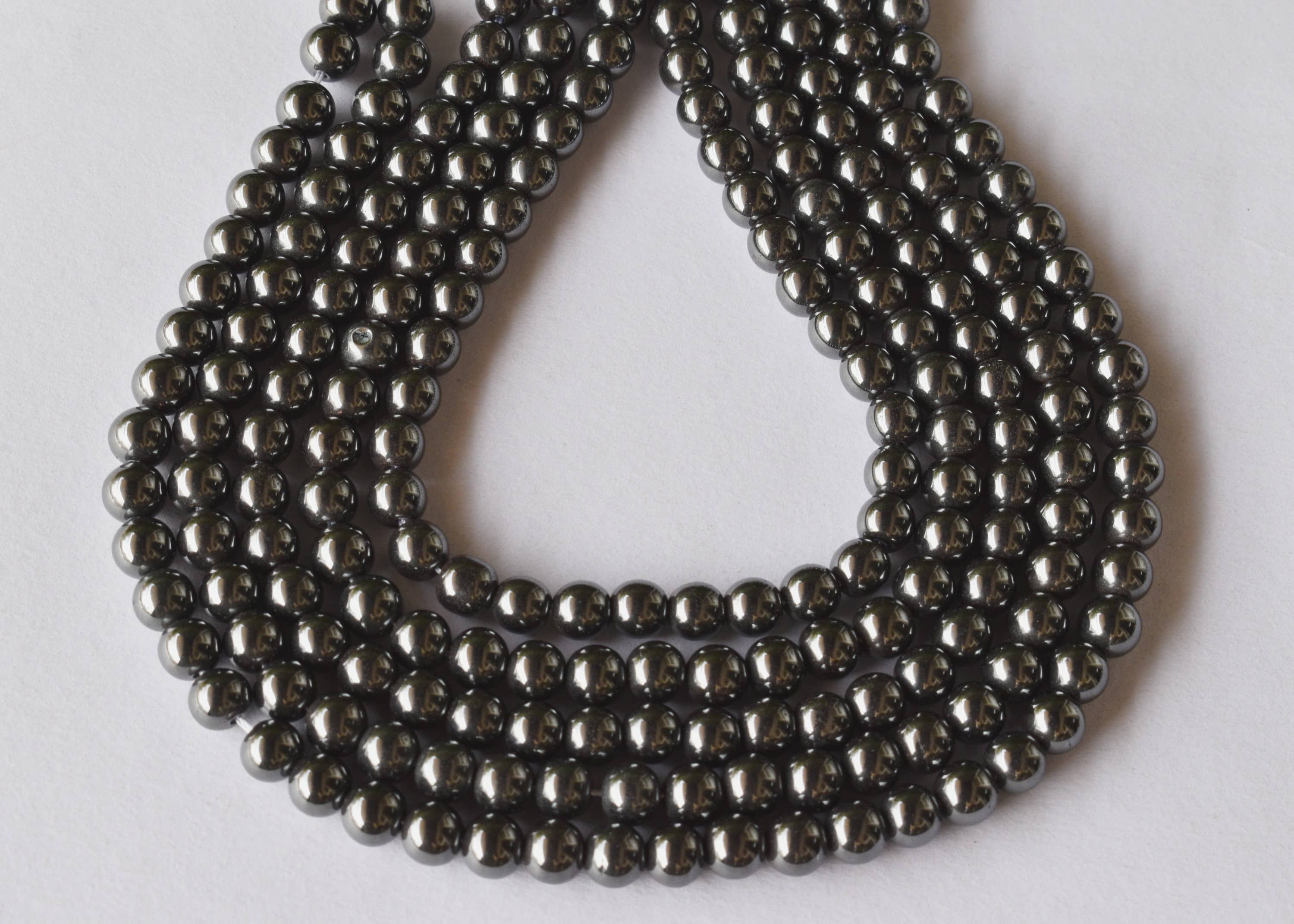Hematite Beads, Natural Round Crystal Beads.  DestGlow