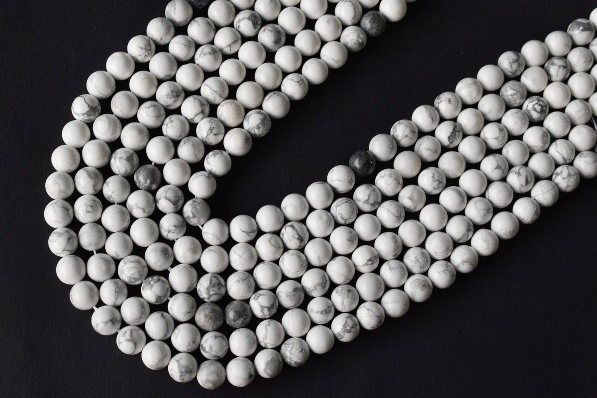 Howlite Beads, Natural Round Crystal Beads 4mm to 12mm  DestGlow