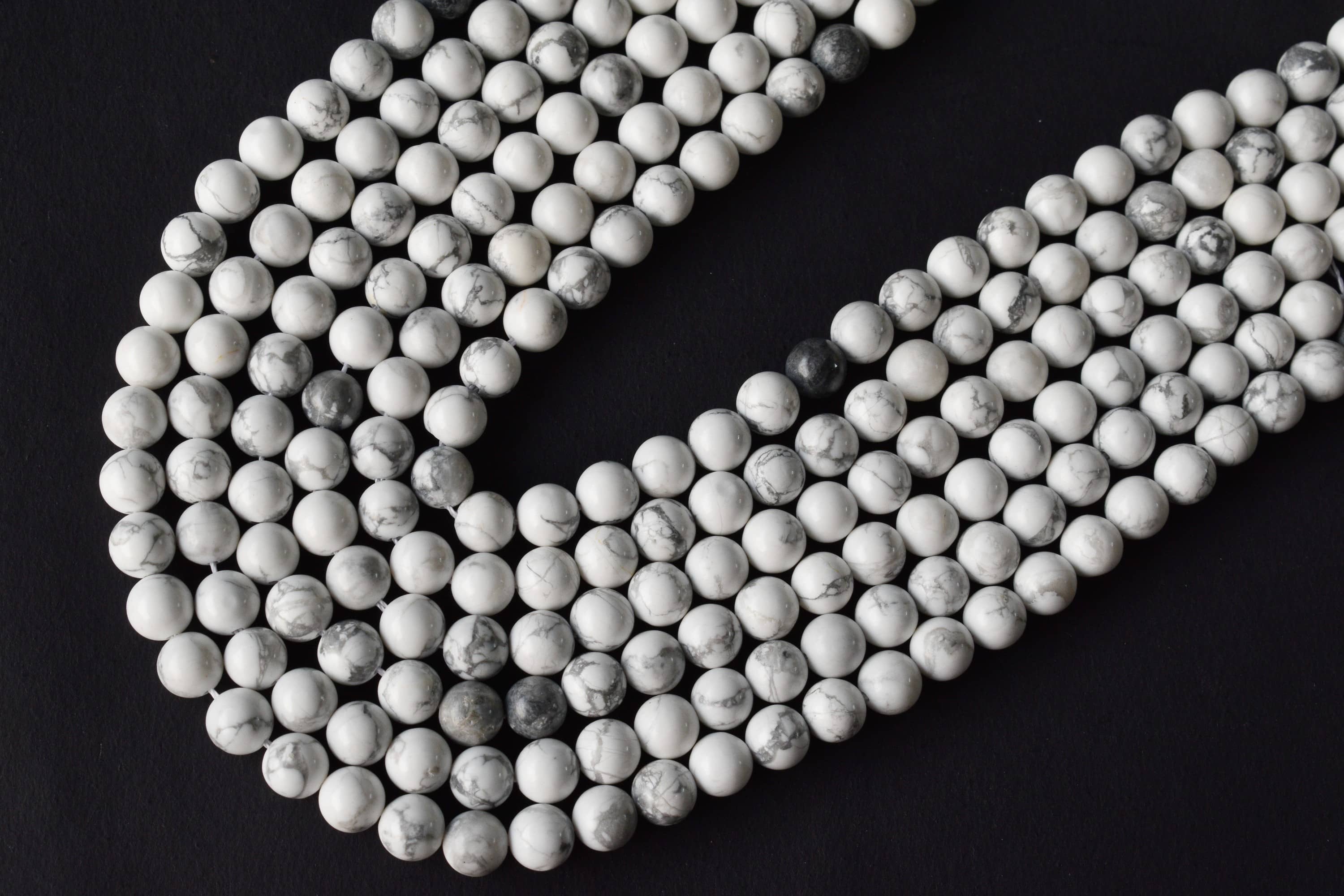 Howlite Beads, Natural Round Crystal Beads 4mm to 12mm  DestGlow