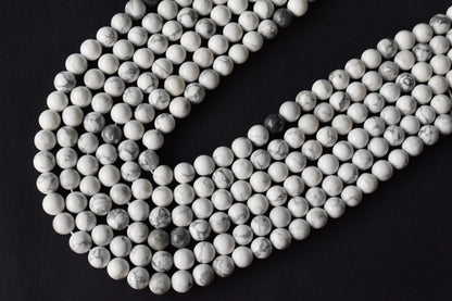 Howlite Beads, Natural Round Crystal Beads 4mm to 12mm  DestGlow