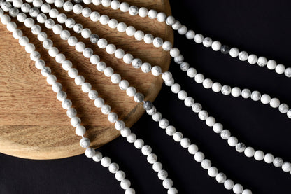 Howlite Beads, Natural Round Crystal Beads 4mm to 12mm  DestGlow