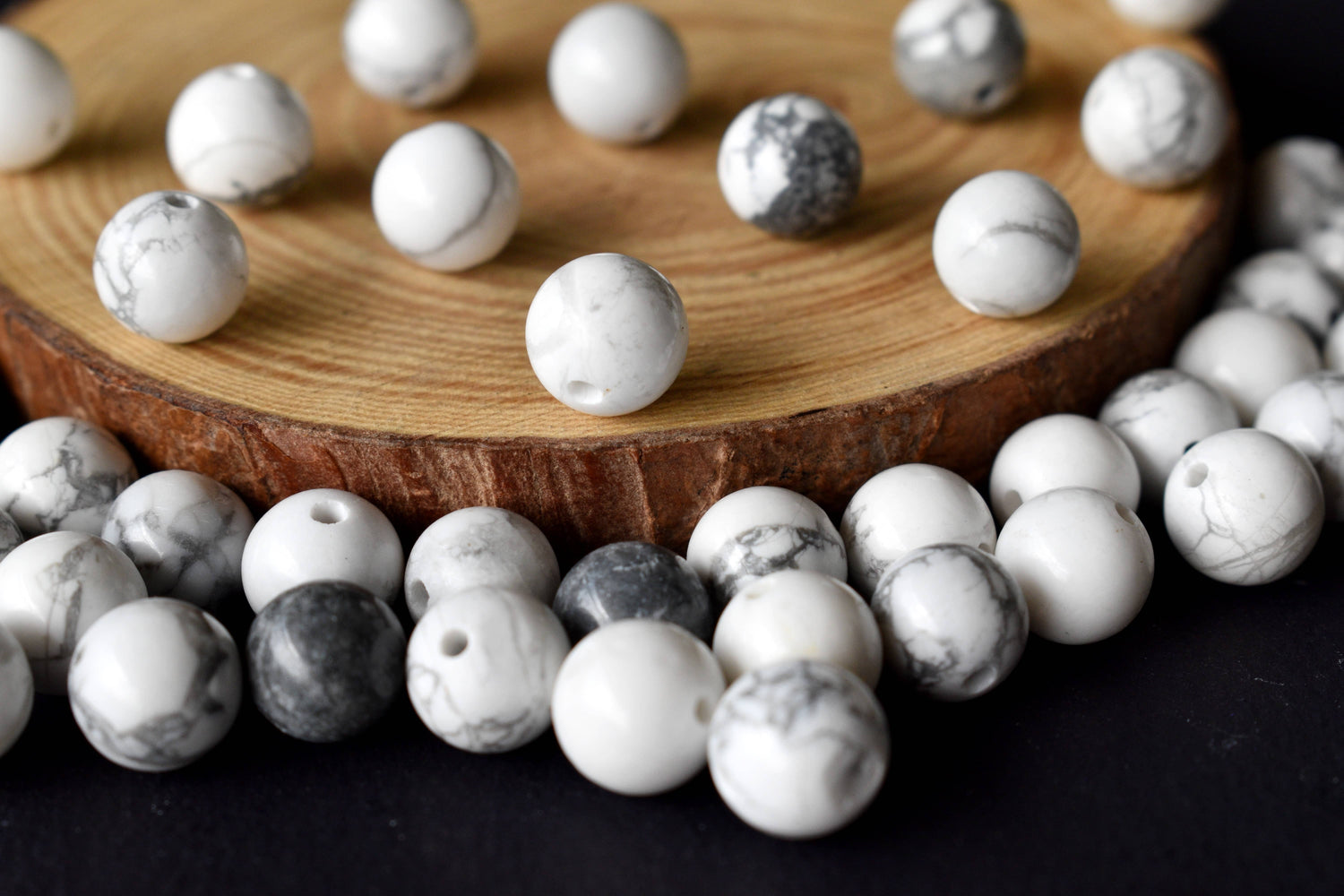 Howlite Beads, Natural Round Crystal Beads 4mm to 12mm  DestGlow