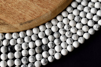 Howlite Beads, Natural Round Crystal Beads 4mm to 12mm  DestGlow