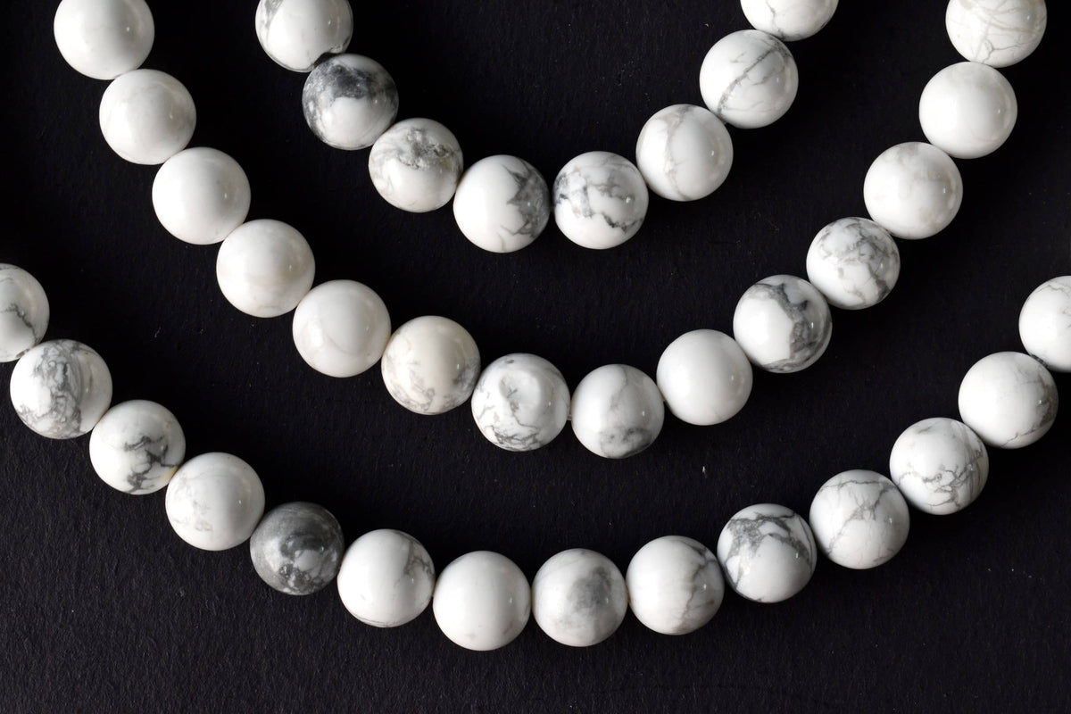 Howlite Beads, Natural Round Crystal Beads 4mm to 12mm  DestGlow