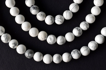 Howlite Beads, Natural Round Crystal Beads 4mm to 12mm  DestGlow
