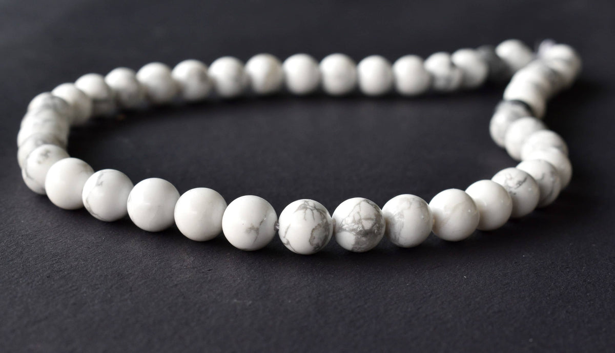 Howlite Beads, Natural Round Crystal Beads 4mm to 12mm  DestGlow