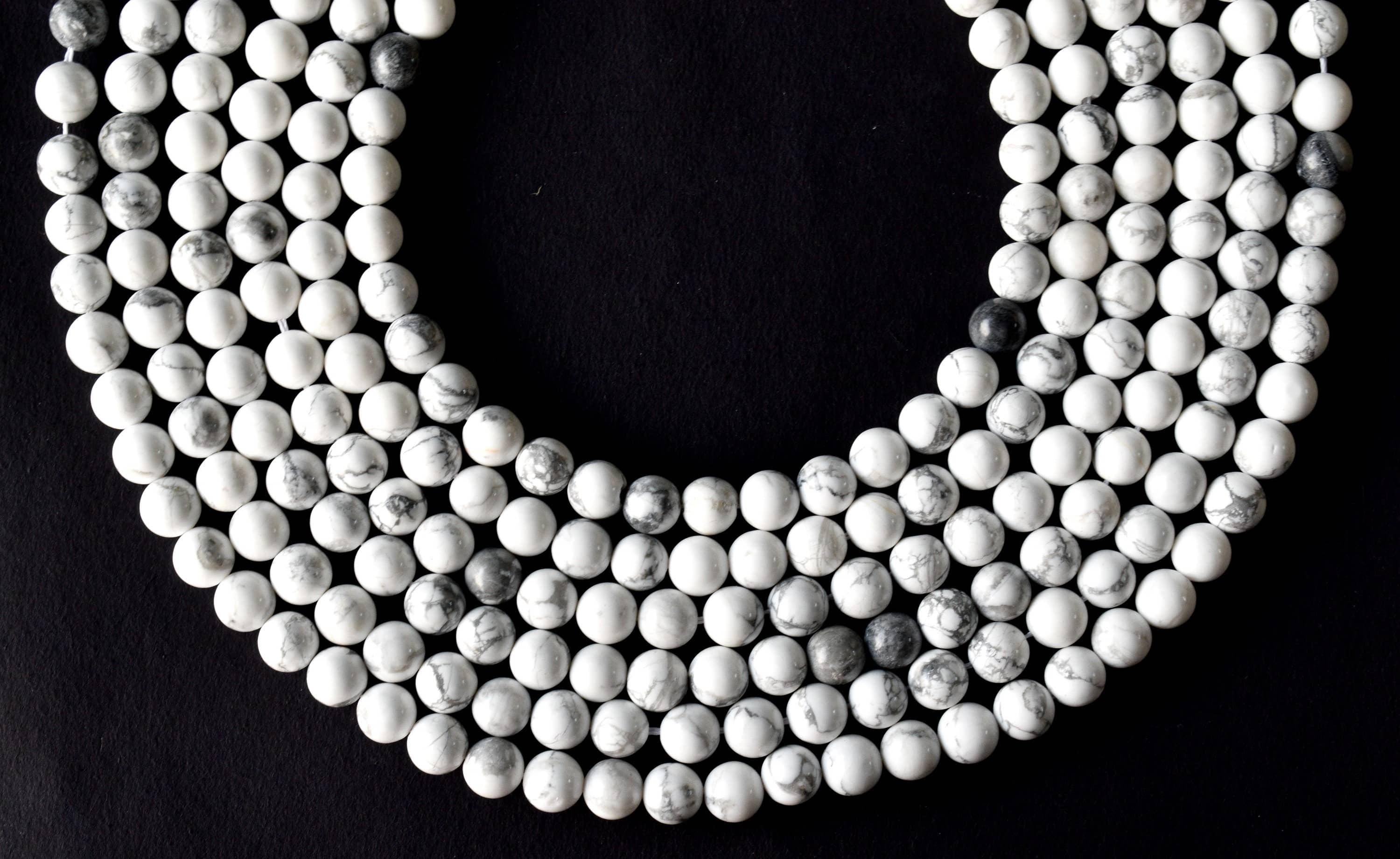 Howlite Beads, Natural Round Crystal Beads 4mm to 12mm  DestGlow