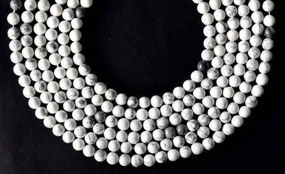Howlite Beads, Natural Round Crystal Beads 4mm to 12mm  DestGlow