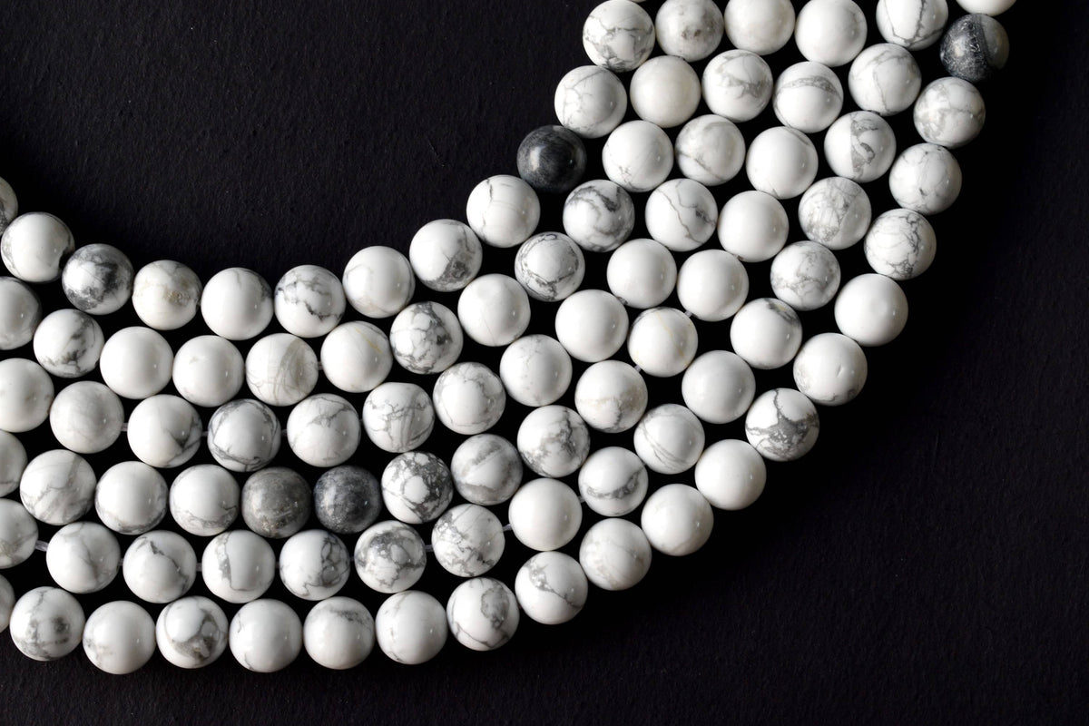 Howlite Beads, Natural Round Crystal Beads 4mm to 12mm  DestGlow