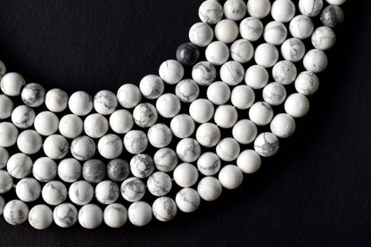 Howlite Beads, Natural Round Crystal Beads 4mm to 12mm  DestGlow