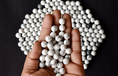 Howlite Beads, Natural Round Crystal Beads 4mm to 12mm  DestGlow