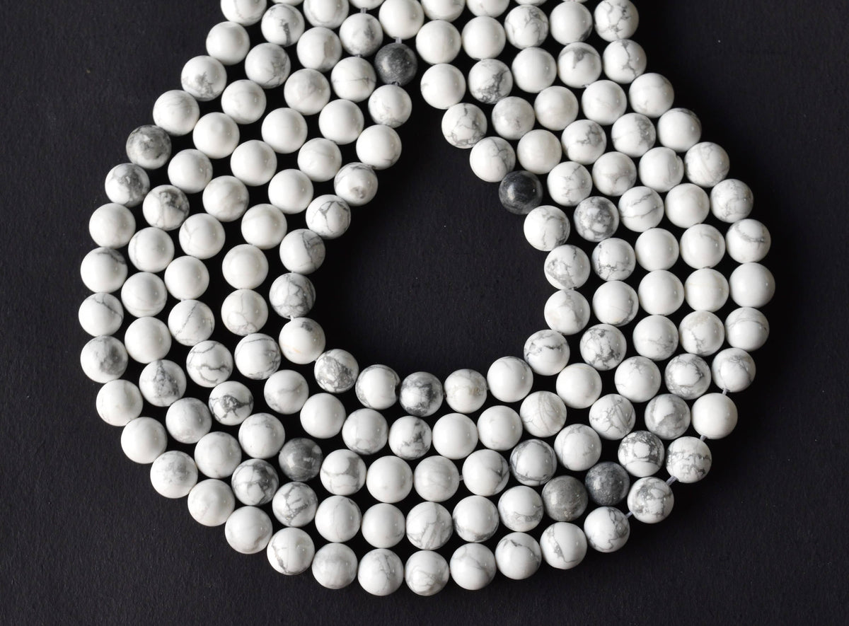 Howlite Beads, Natural Round Crystal Beads 4mm to 12mm  DestGlow