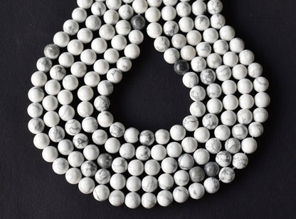 Howlite Beads, Natural Round Crystal Beads 4mm to 12mm  DestGlow