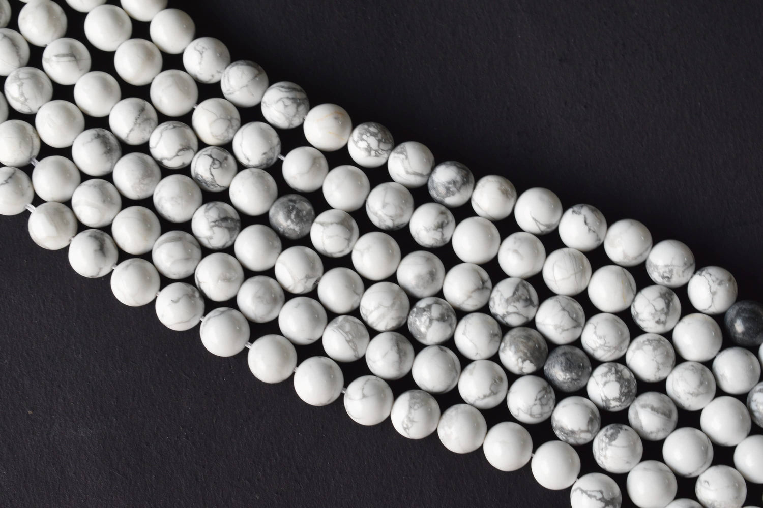 Howlite Beads, Natural Round Crystal Beads 4mm to 12mm  DestGlow