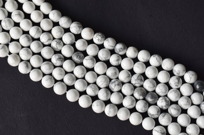 Howlite Beads, Natural Round Crystal Beads 4mm to 12mm  DestGlow