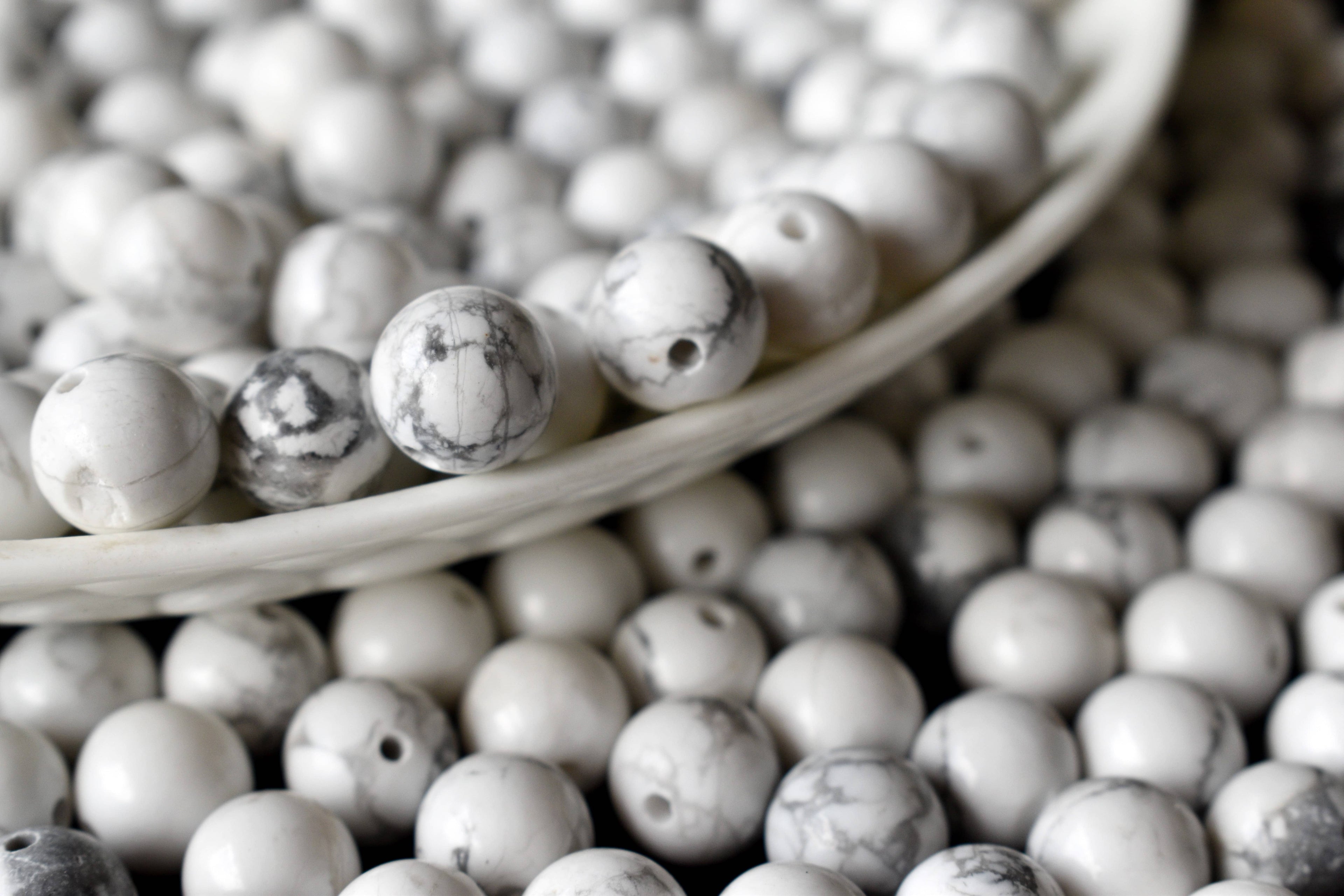 Howlite Beads, Natural Round Crystal Beads 4mm to 12mm  DestGlow