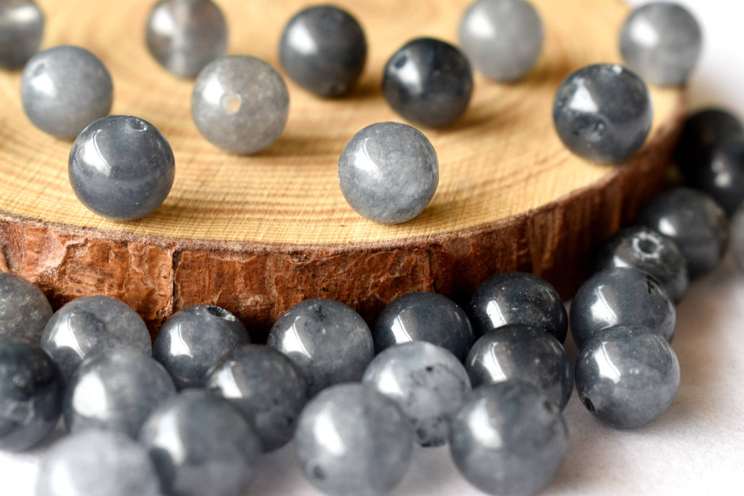 Iolite Beads, Natural Round Crystal Beads 6mm to 10mm  DestGlow