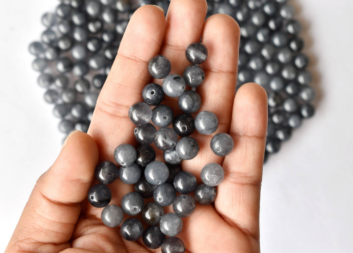 Iolite Beads, Natural Round Crystal Beads 6mm to 10mm  DestGlow