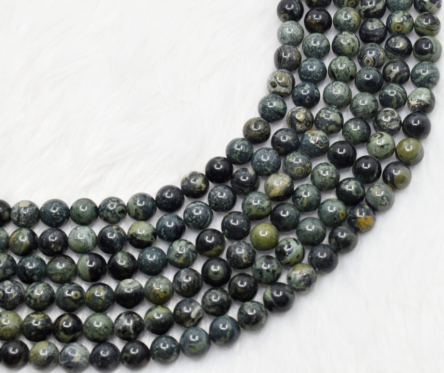 Kambaba Jasper Beads, Natural Round Crystal Beads 4mm to 10mm.  DestGlow