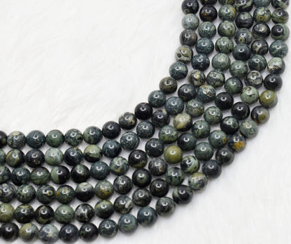 Kambaba Jasper Beads, Natural Round Crystal Beads 4mm to 10mm.  DestGlow