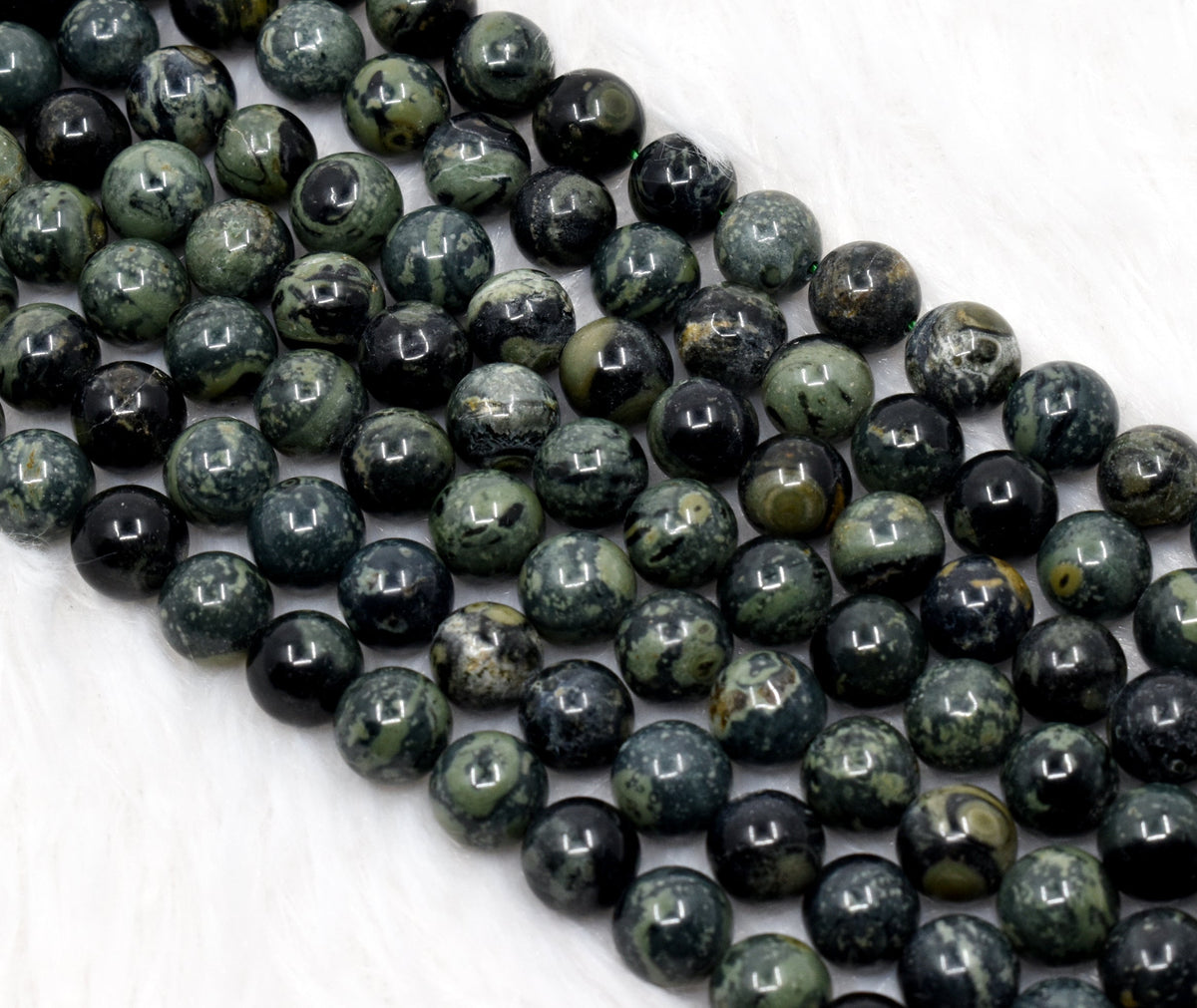 Kambaba Jasper Beads, Natural Round Crystal Beads 4mm to 10mm.  DestGlow