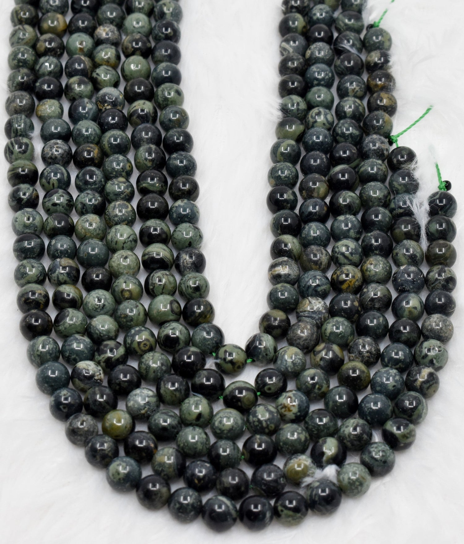 Kambaba Jasper Beads, Natural Round Crystal Beads 4mm to 10mm.  DestGlow