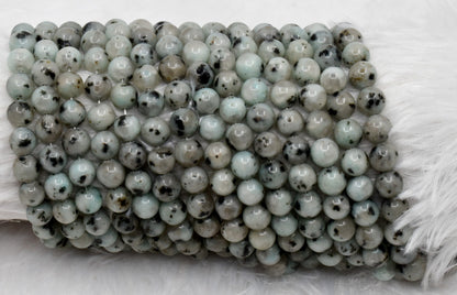 Kiwi Jasper Beads, Natural Round Crystal Beads 4mm to 12mm  DestGlow