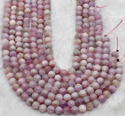 Kunzite Beads, Natural Round Crystal Beads 6mm to 10mm  DestGlow