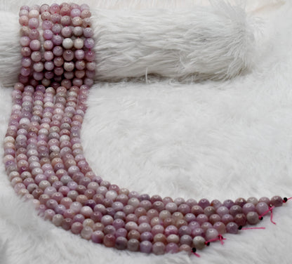 Kunzite Beads, Natural Round Crystal Beads 6mm to 10mm  DestGlow