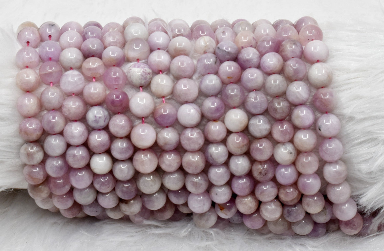 Kunzite Beads, Natural Round Crystal Beads 6mm to 10mm  DestGlow