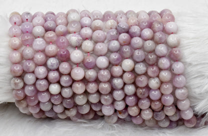 Kunzite Beads, Natural Round Crystal Beads 6mm to 10mm  DestGlow