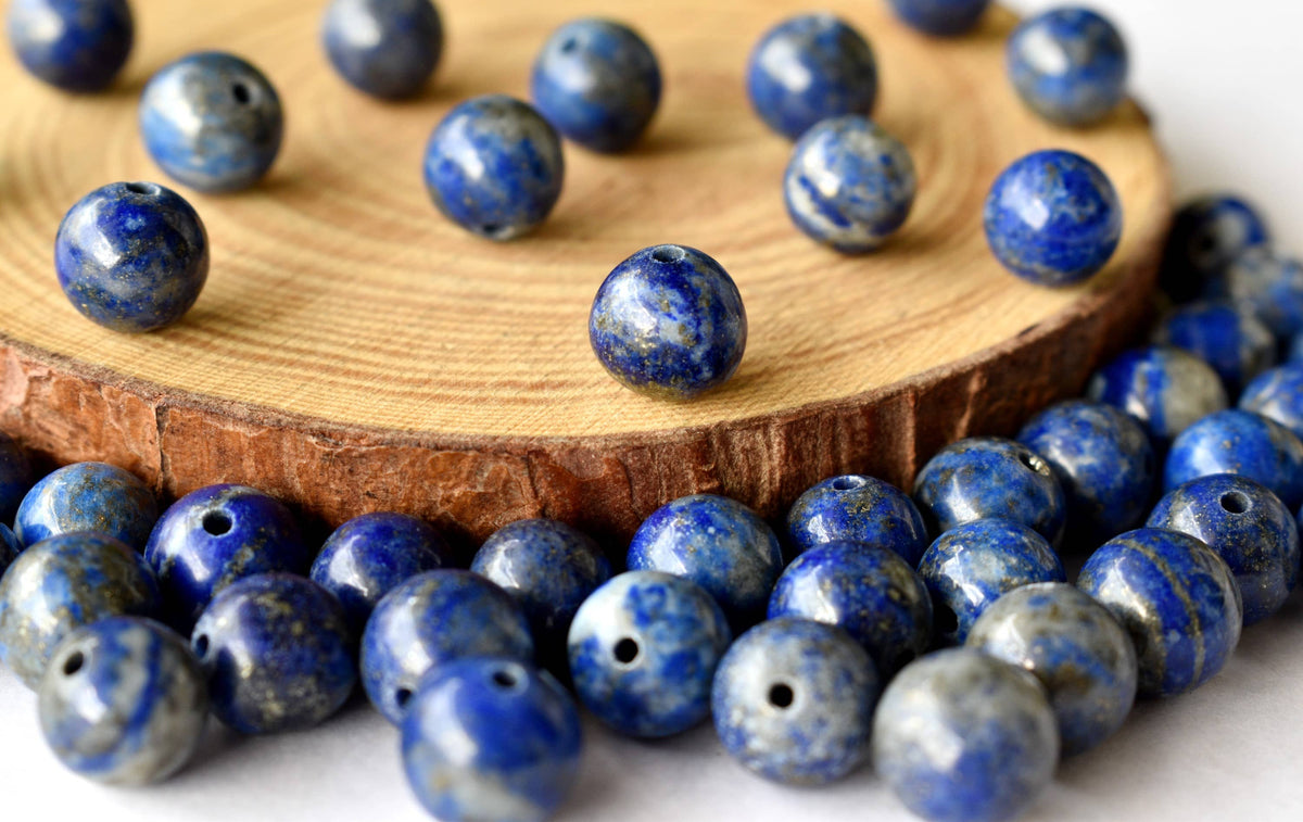 Lapis Lazuli Beads, Natural Round Crystal Beads 6mm to 12mm  DestGlow