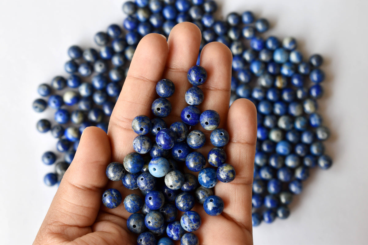 Lapis Lazuli Beads, Natural Round Crystal Beads 6mm to 12mm  DestGlow
