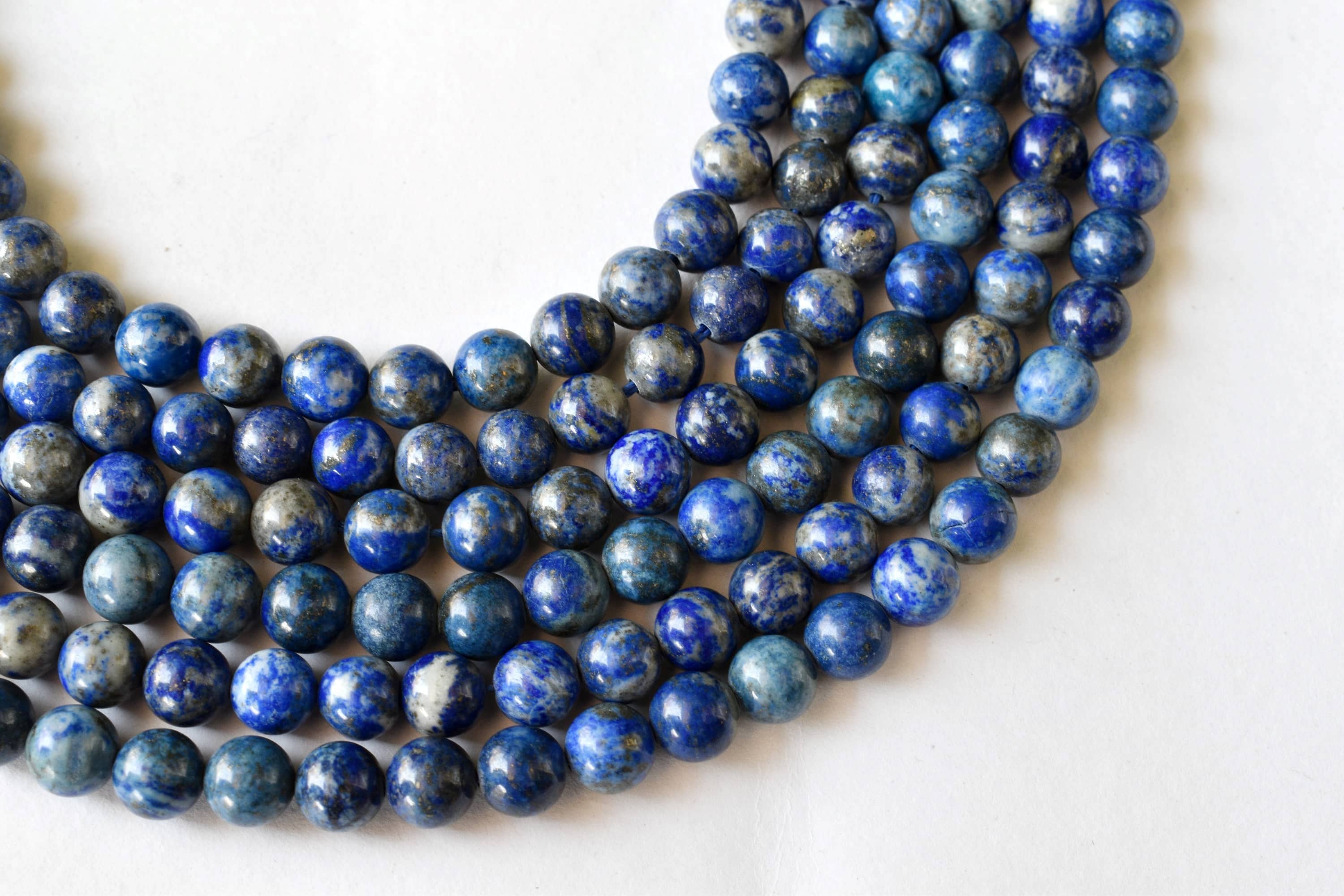 Lapis Lazuli Beads, Natural Round Crystal Beads 6mm to 12mm  DestGlow