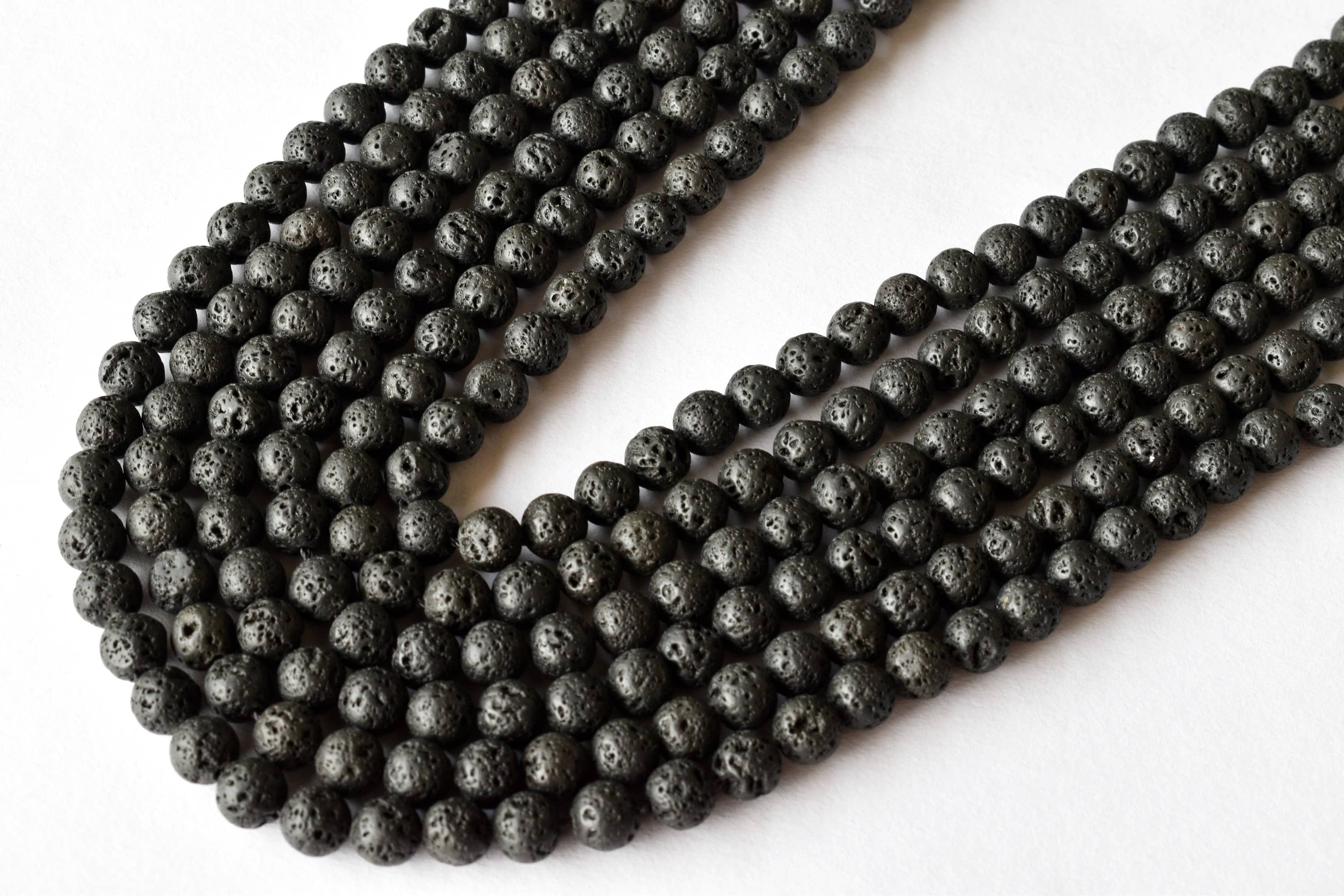 Lava Beads, Natural Round Crystal Beads 4mm to 12mm  DestGlow