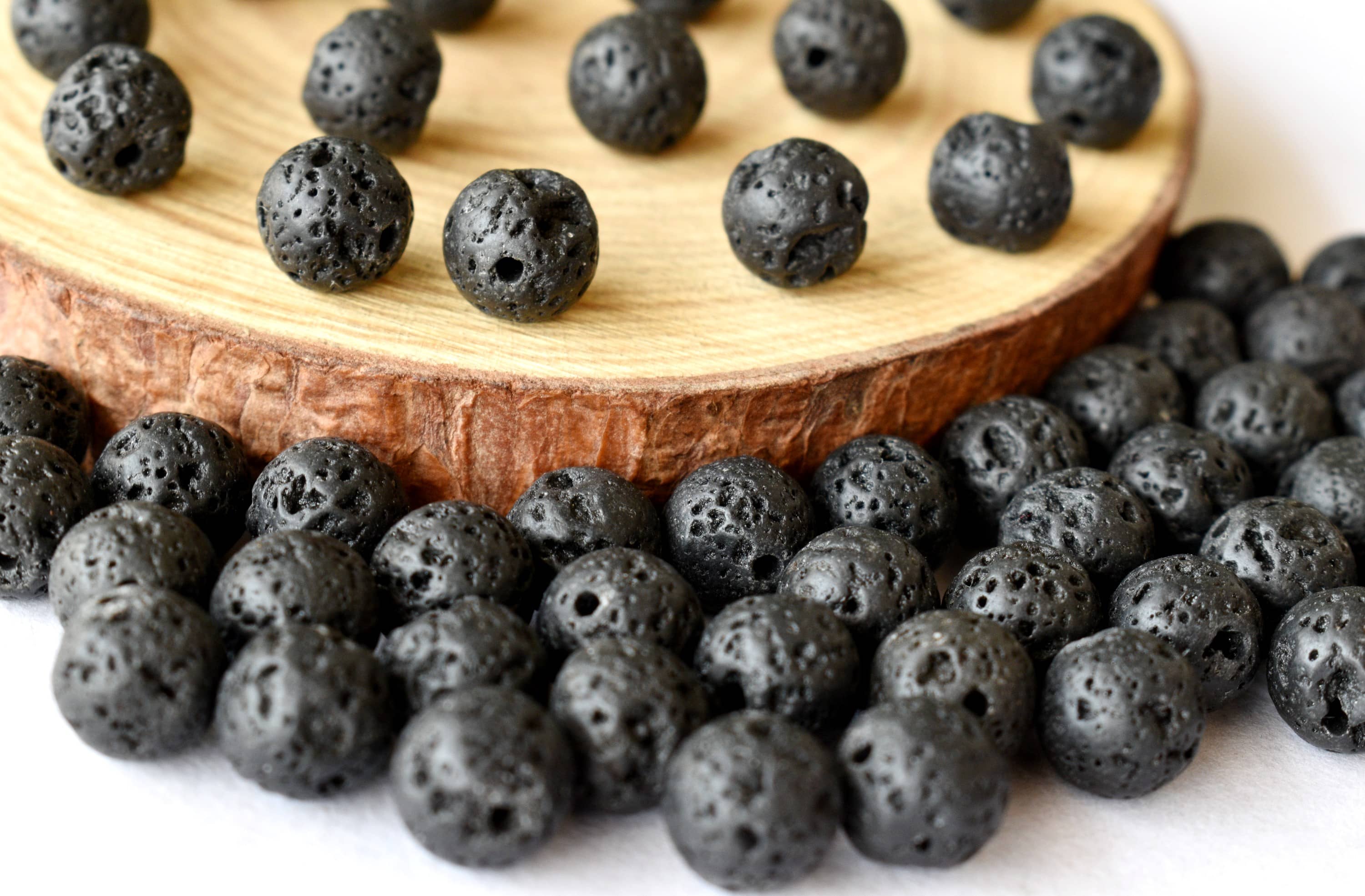 Lava Beads, Natural Round Crystal Beads 4mm to 12mm  DestGlow