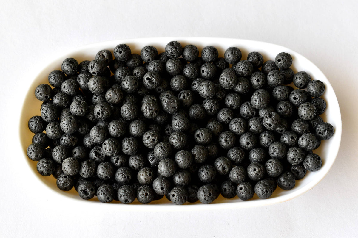 Lava Beads, Natural Round Crystal Beads 4mm to 12mm  DestGlow