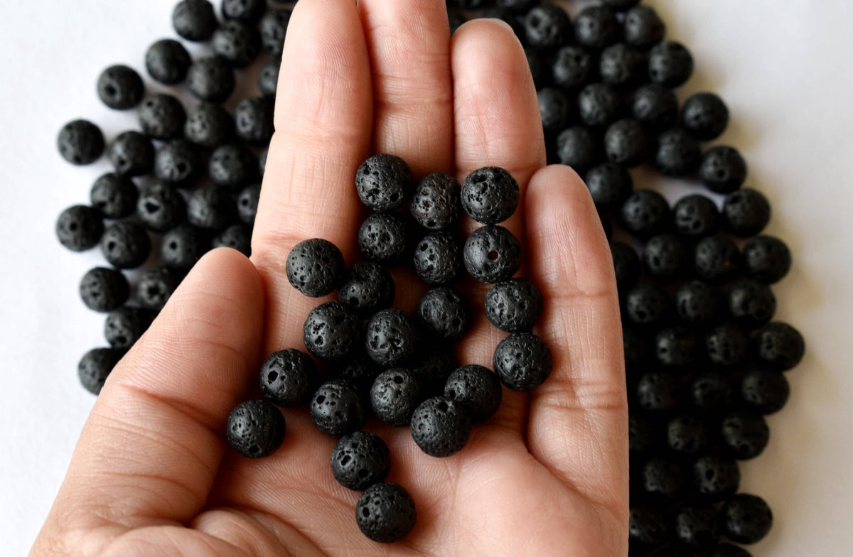 Lava Beads, Natural Round Crystal Beads 4mm to 12mm  DestGlow