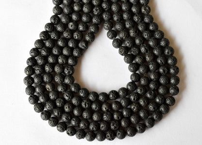 Lava Beads, Natural Round Crystal Beads 4mm to 12mm  DestGlow