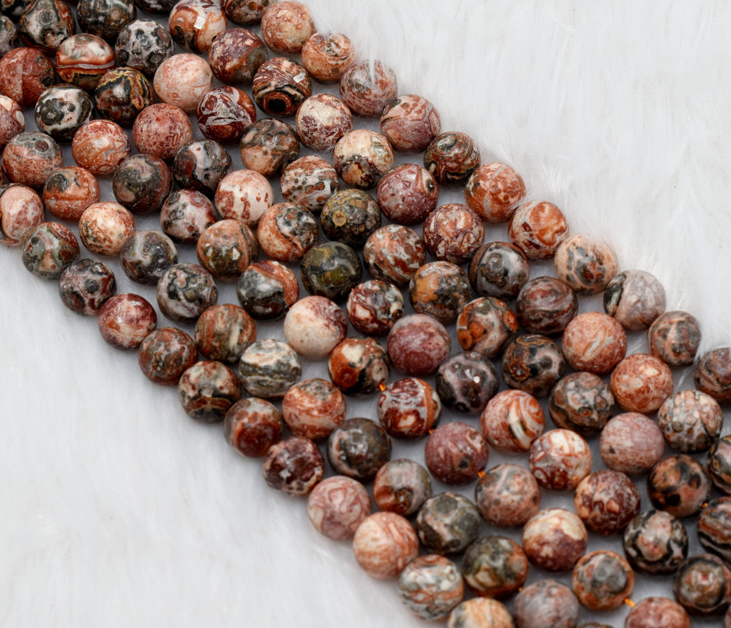 Leopardskin Jasper Beads, Natural Round Crystal Beads 4mm to 10mm.  DestGlow