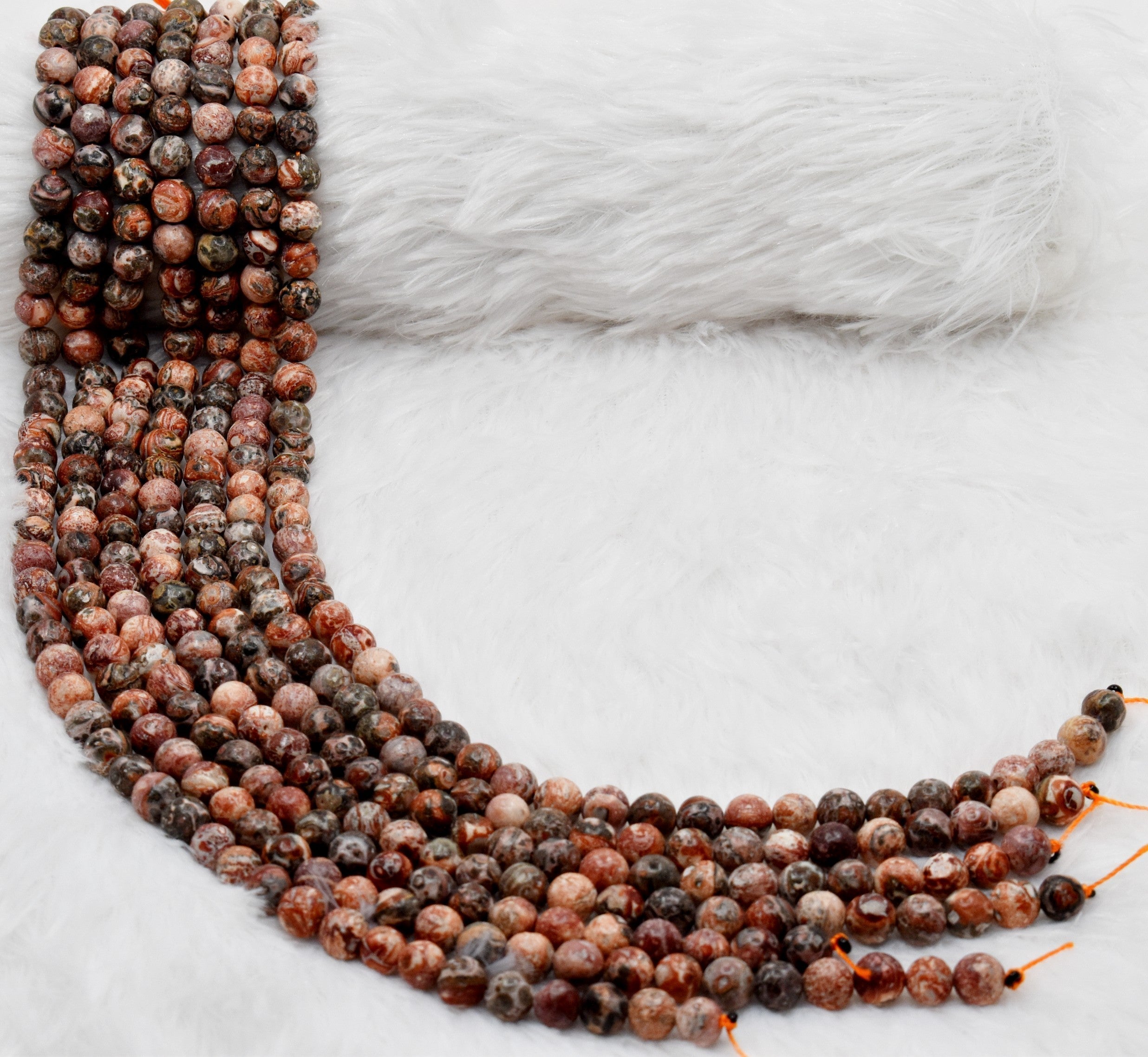 Leopardskin Jasper Beads, Natural Round Crystal Beads 4mm to 10mm.  DestGlow