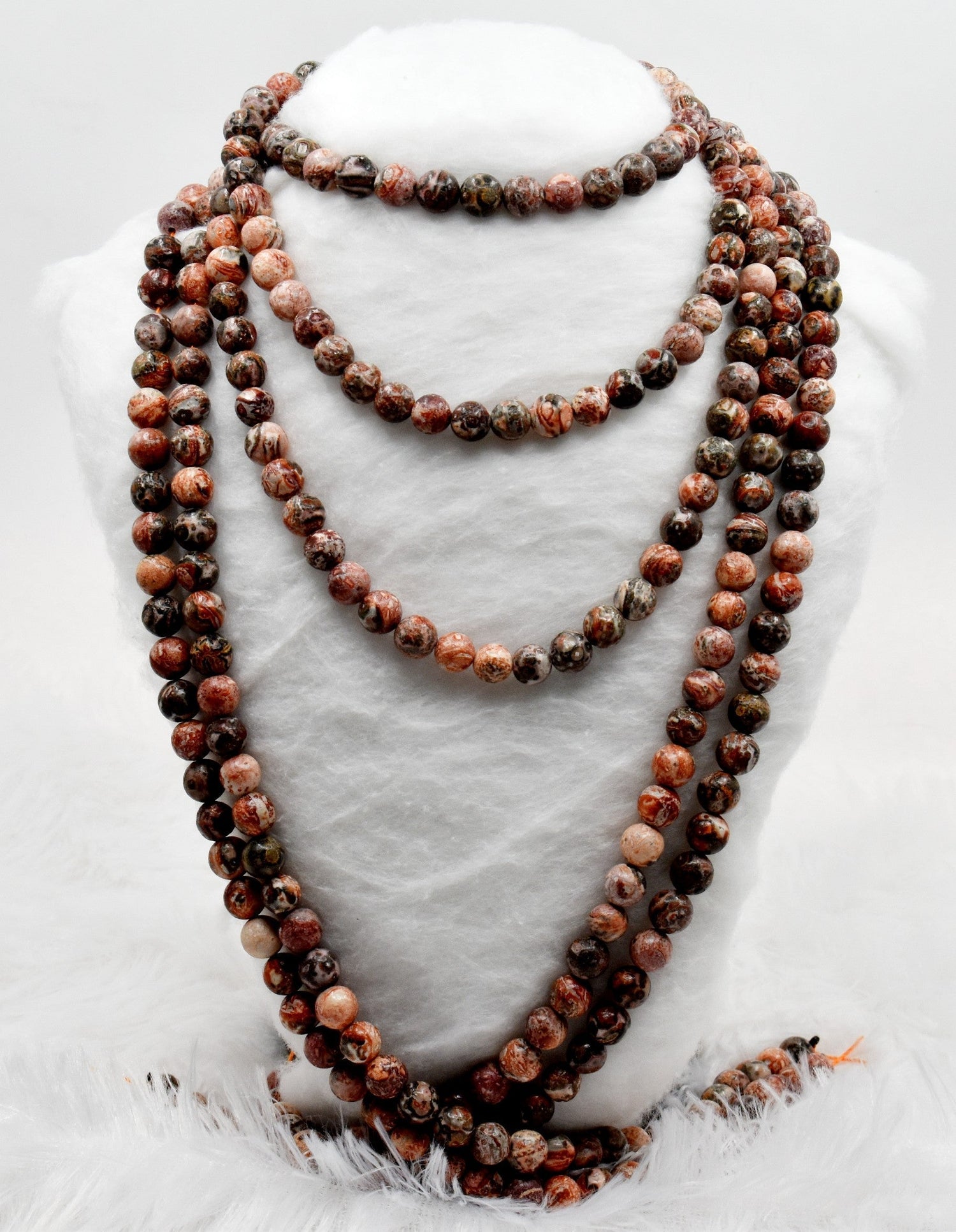 Leopardskin Jasper Beads, Natural Round Crystal Beads 4mm to 10mm.  DestGlow