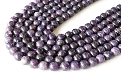 Lepidolite Beads, Natural Round Crystal Beads 6mm to 10mm  DestGlow