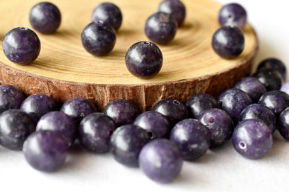 Lepidolite Beads, Natural Round Crystal Beads 6mm to 10mm  DestGlow