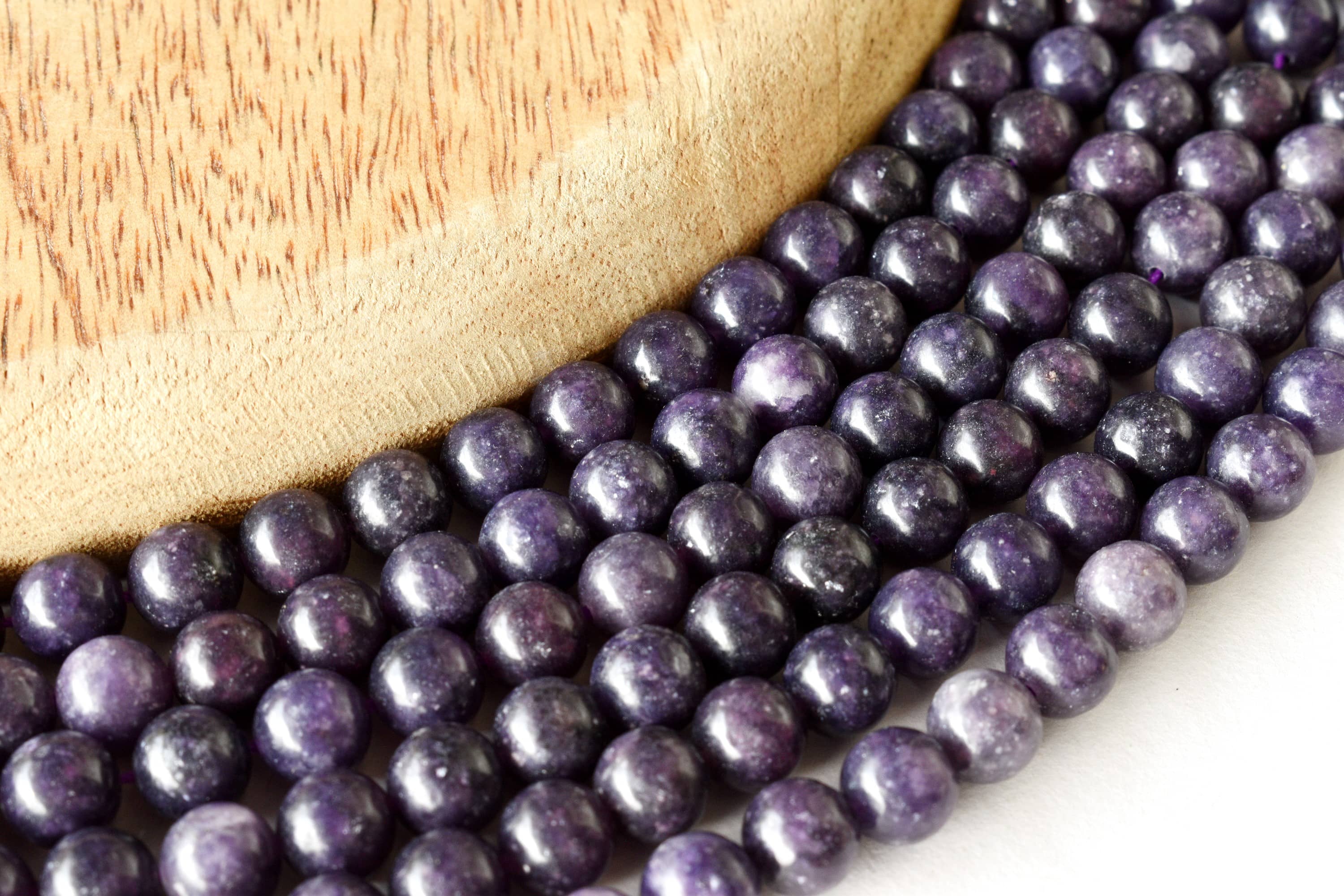 Lepidolite Beads, Natural Round Crystal Beads 6mm to 10mm  DestGlow