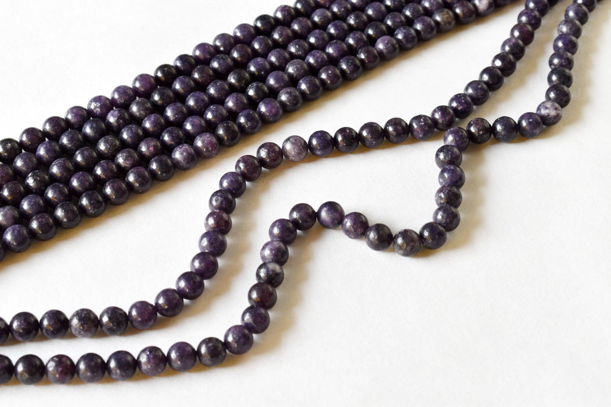 Lepidolite Beads, Natural Round Crystal Beads 6mm to 10mm  DestGlow