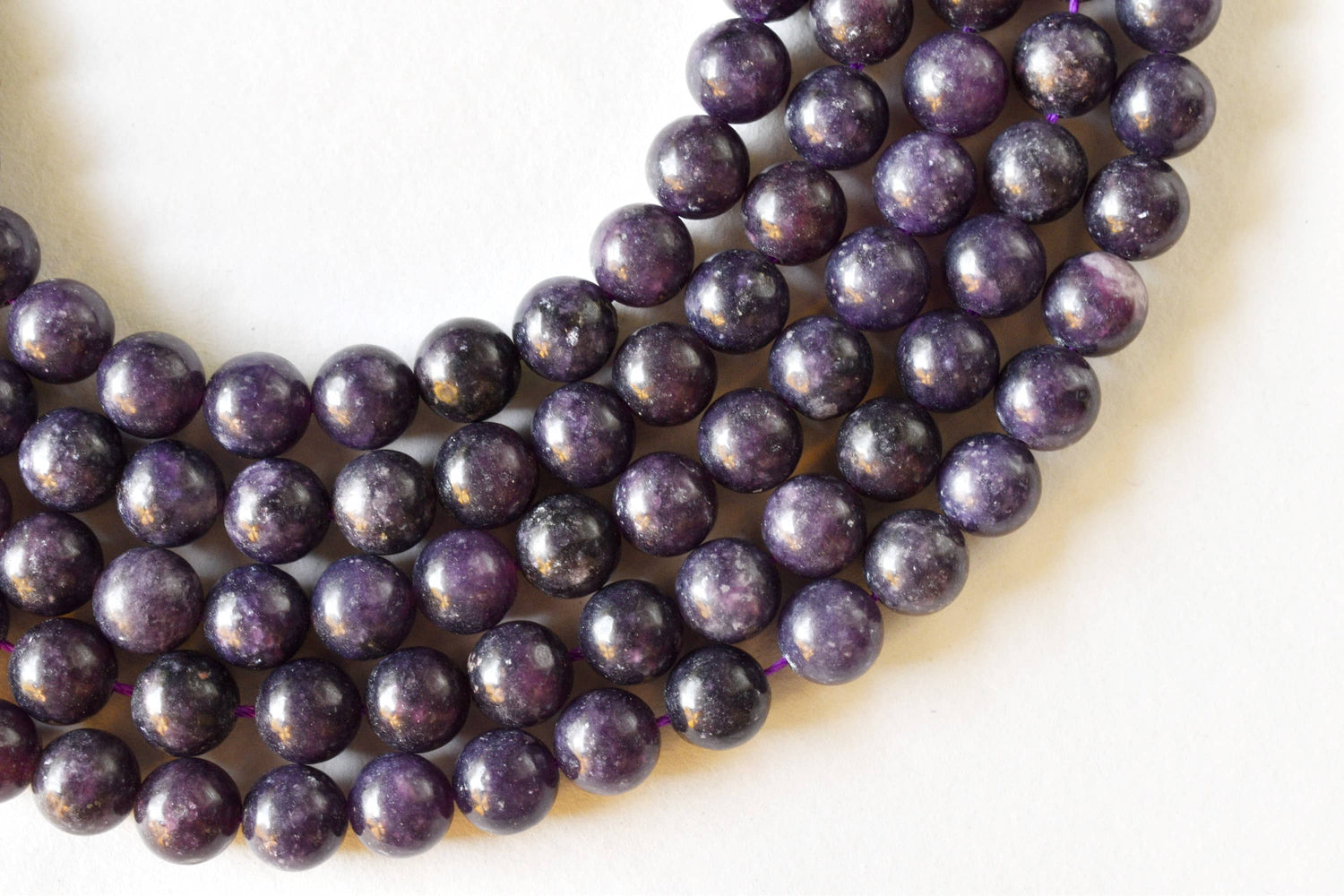 Lepidolite Beads, Natural Round Crystal Beads 6mm to 10mm  DestGlow