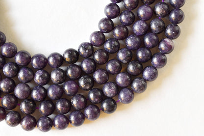 Lepidolite Beads, Natural Round Crystal Beads 6mm to 10mm  DestGlow